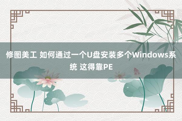 修图美工 如何通过一个U盘安装多个Windows系统 这得靠PE