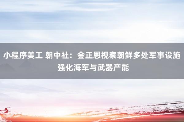 小程序美工 朝中社：金正恩视察朝鲜多处军事设施 强化海军与武器产能